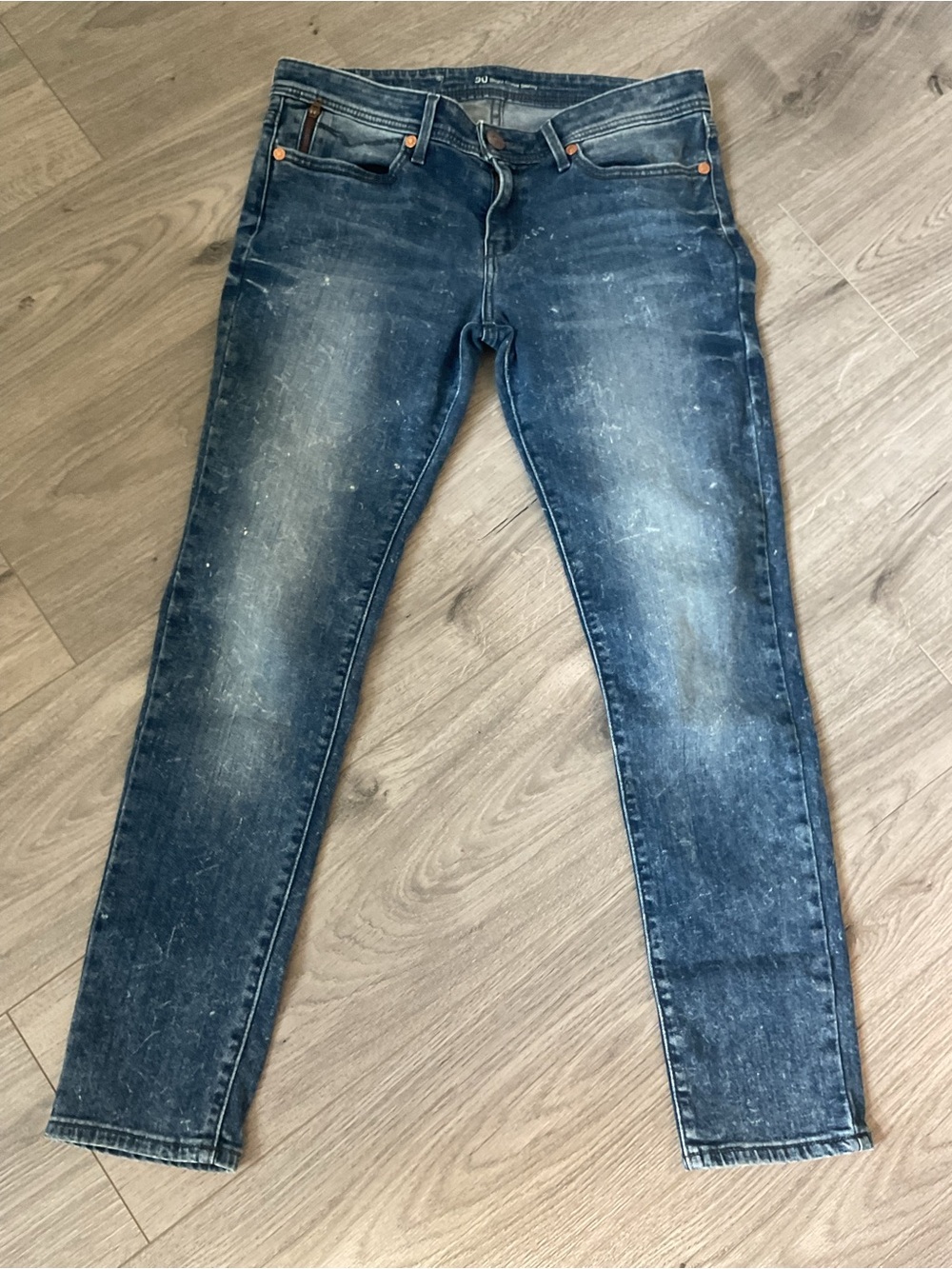 **Levi's** Vintage Slight Curvy Skinny  Straight Distressed Dark Blue Jeans